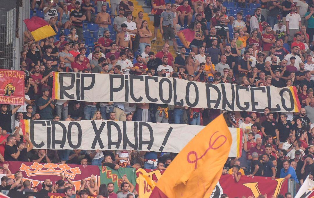 Los aficionados de la AS Roma durante el último partido.