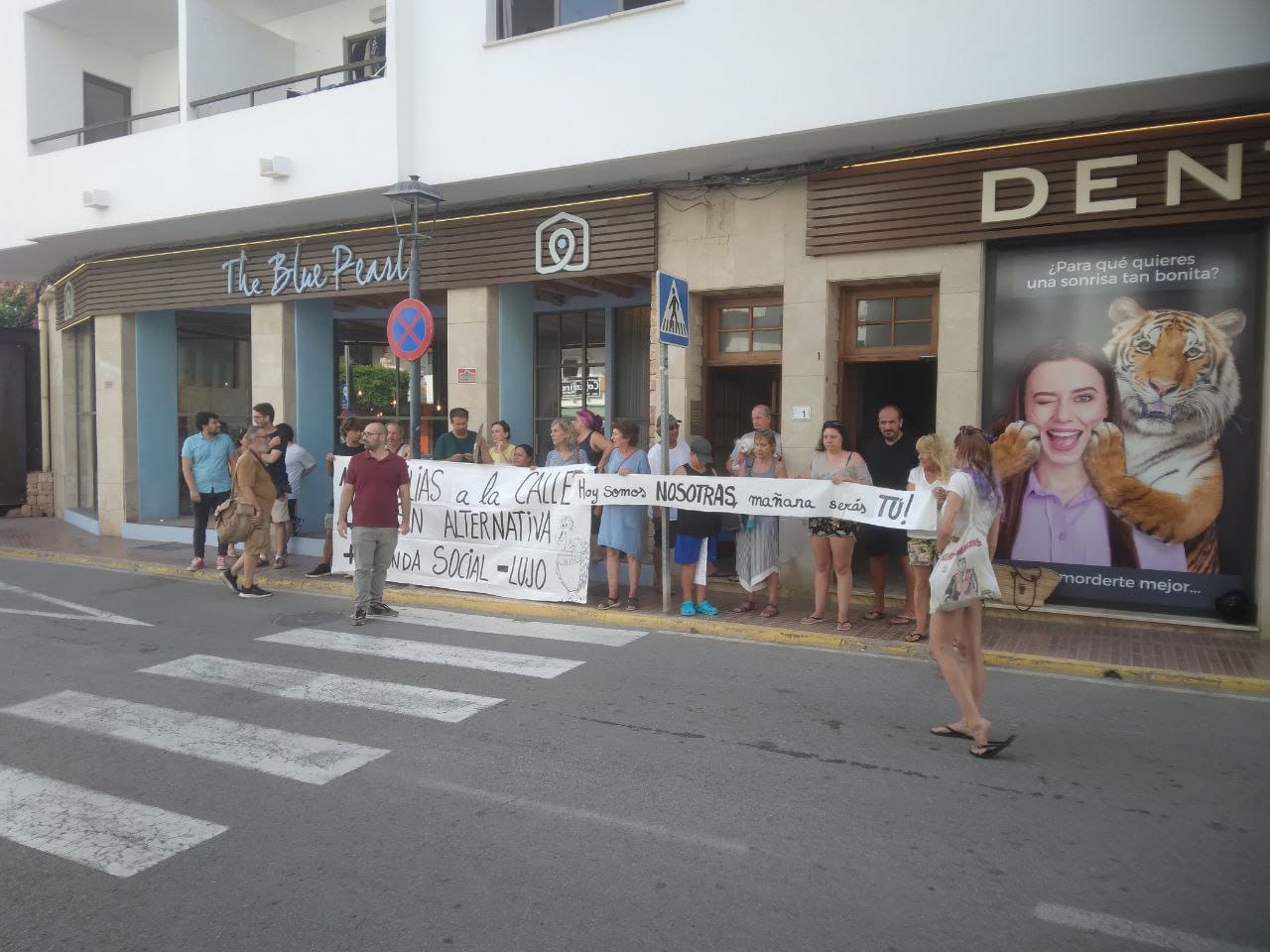 Imagen de la protesta de los vecinos el pasado lunes