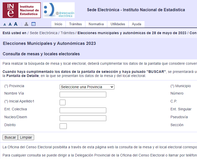 Así es el portal del INE que permite consultar los colegios y mesas electorales.