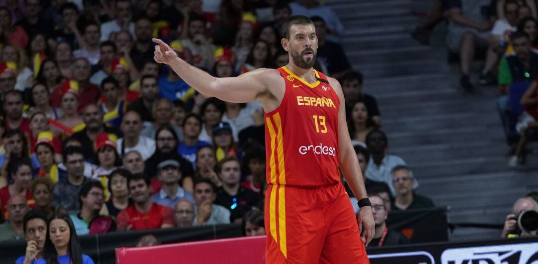 Marc Gasol, durante un partido de la Selección Española durante el Mundial