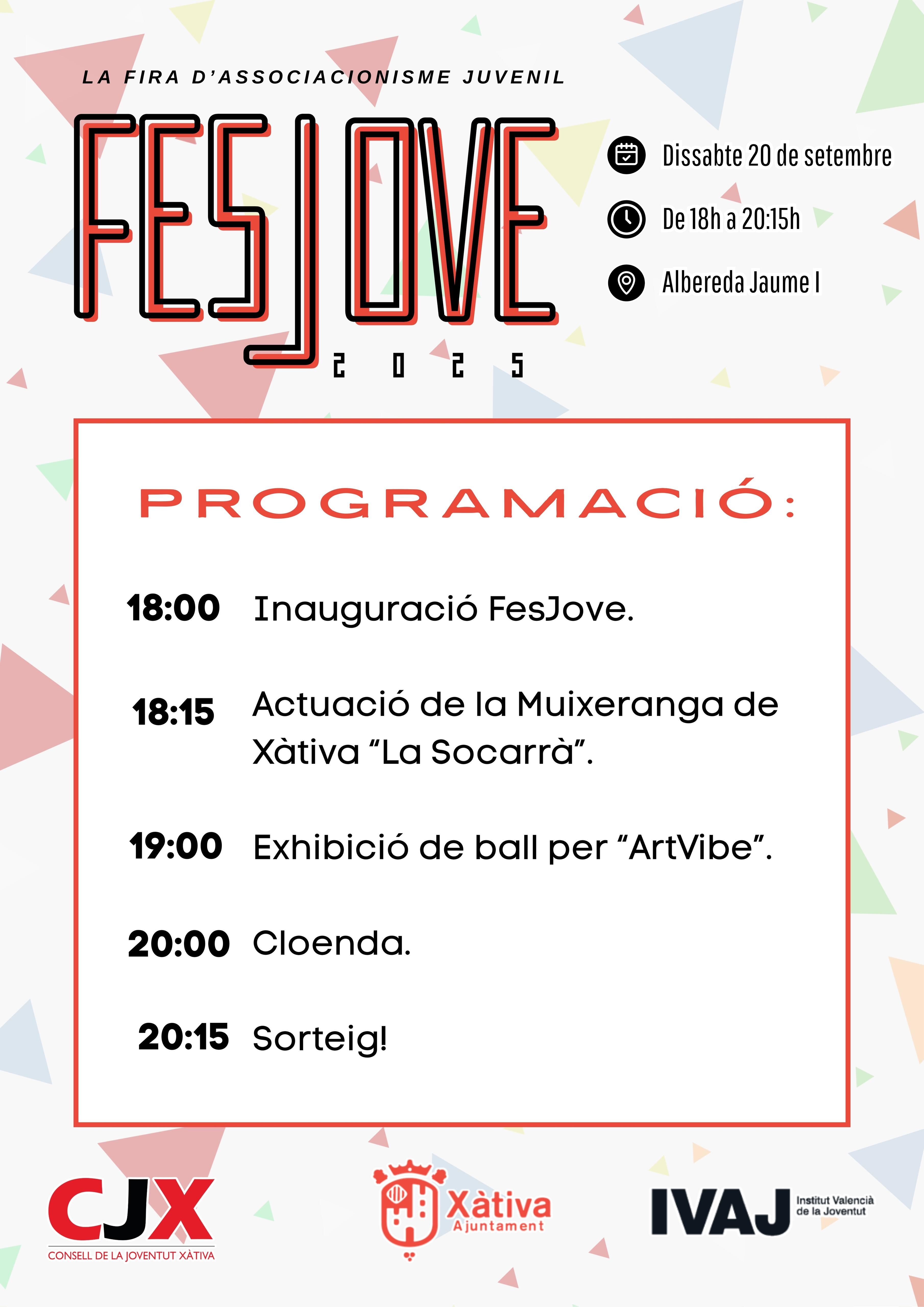 Programación de la FesJove 2025. Fuente: Radio Xàtiva Cadena SER