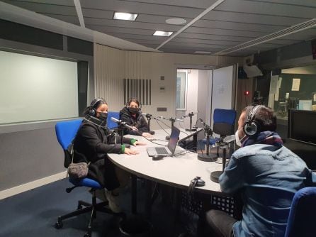 Aida Tarrío y Sabela Maneiro, Tanxugueiras, durante la entrevista