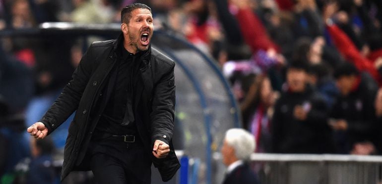 El Cholo Simeone, en el partido de vuelta de los octavos de la Champions ante el bayer Leverkusen.