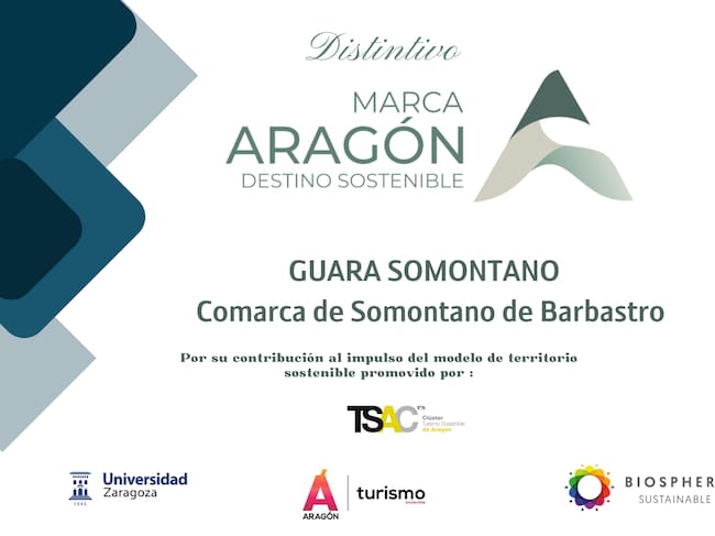Guara Somontano se incorpora a la Marca Aragón Destino Sostenible