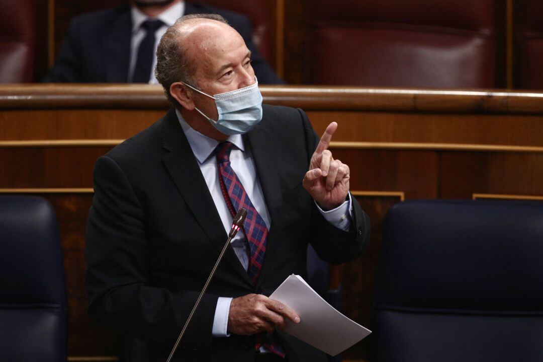 El ministro de Justicia, Juan Carlos Campo, interviene durante una sesión de Control al Gobierno en el Congreso de los Diputados