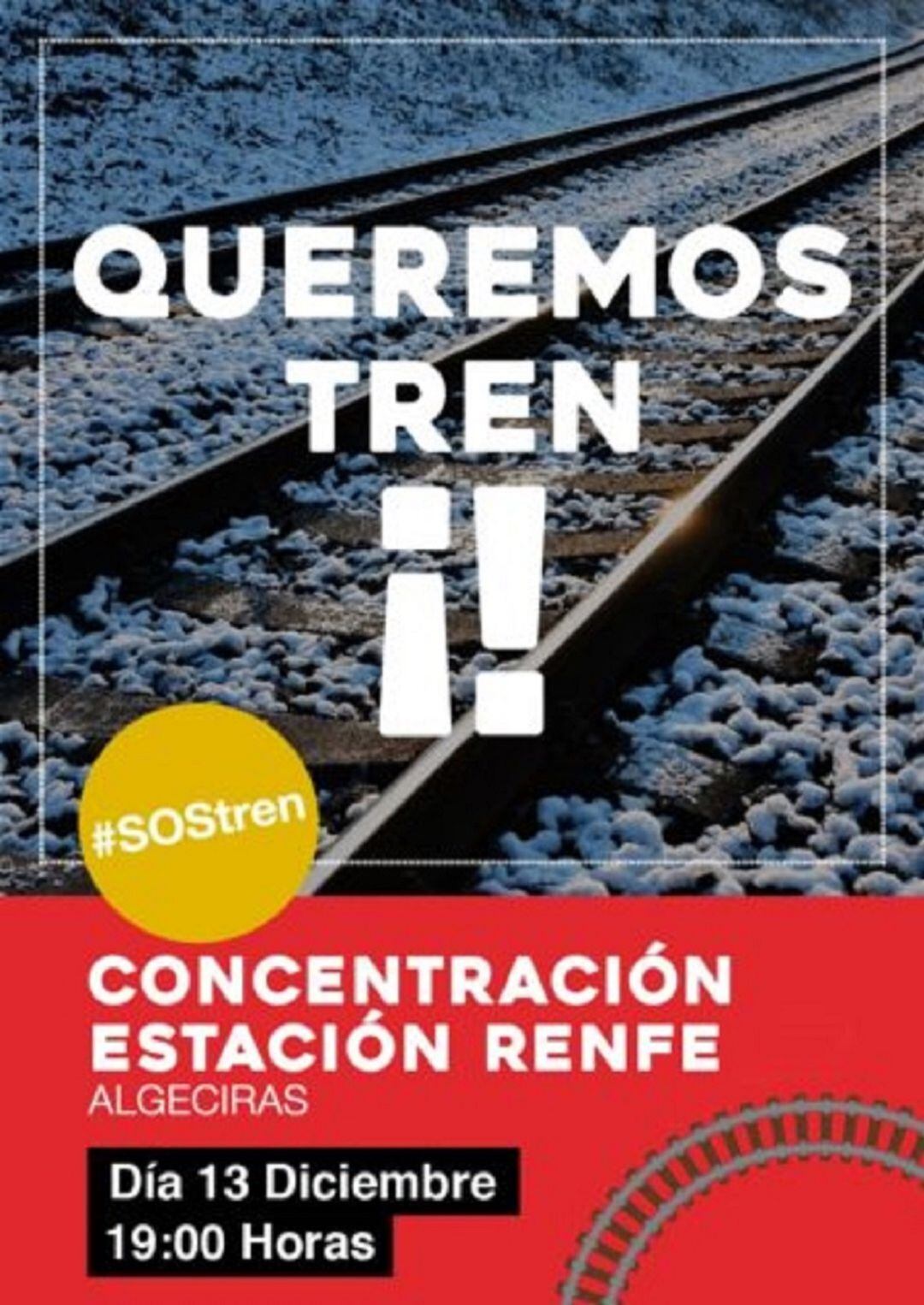 Cartel de la concentración por el ferrocarril