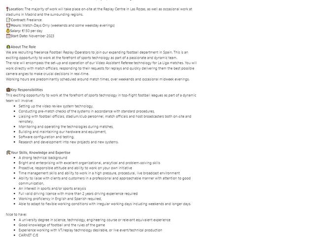 La oferta de empleo en 'Linkedin'.