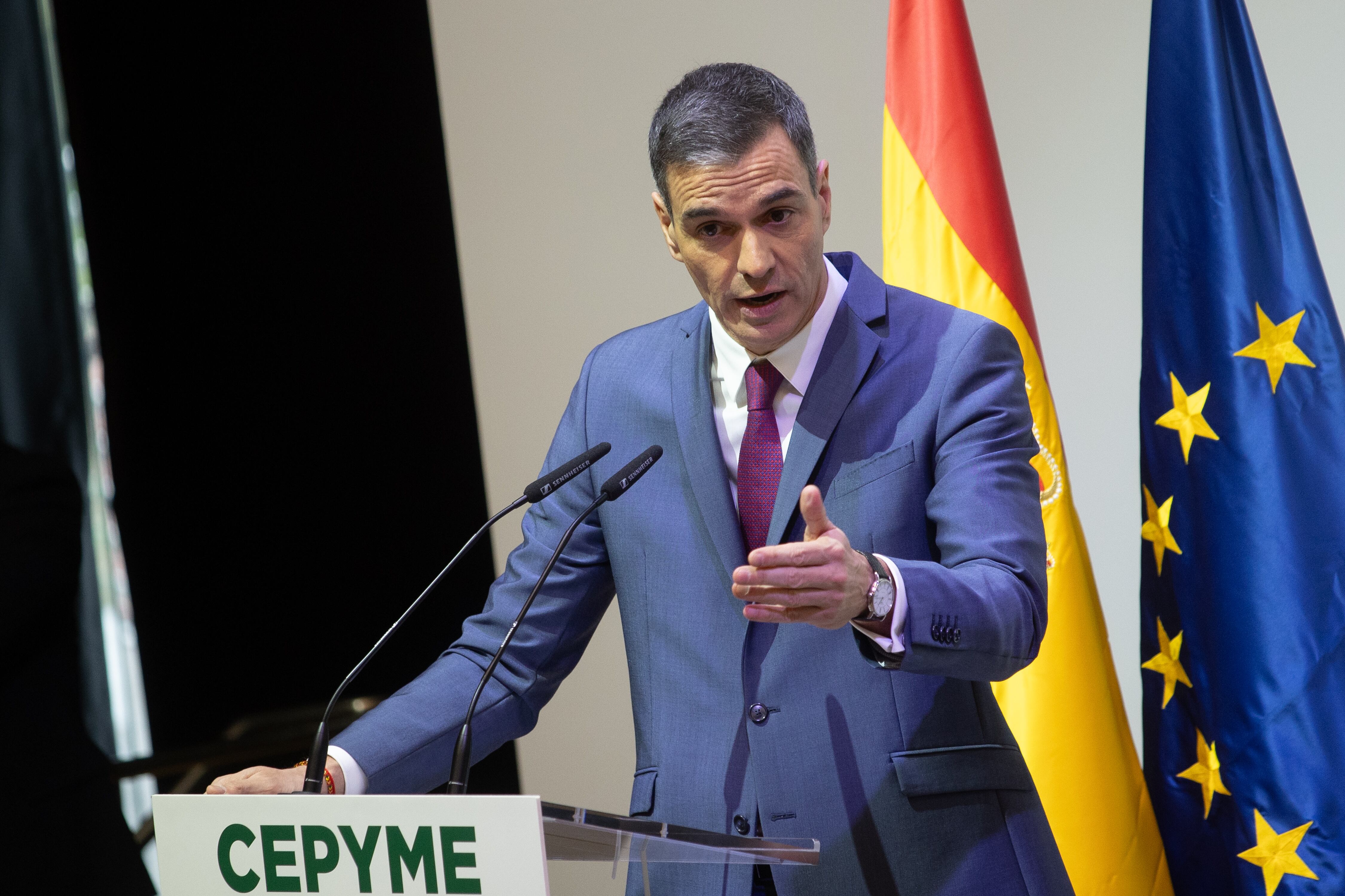 Pedro Sánchez en un acto de los 'XI Cepyme 2024 Awards' en Madrid el pasado 4 de marzo.