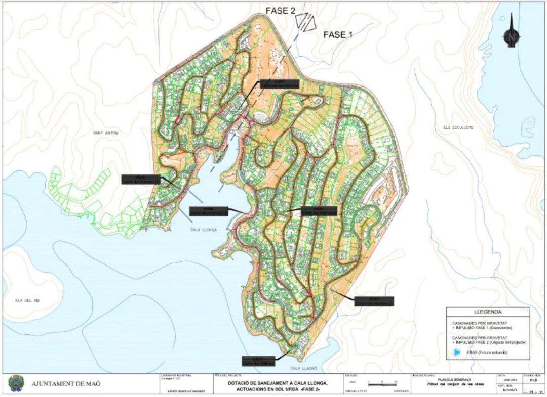 Plànol de les obres que es faran a Cala Llonga.