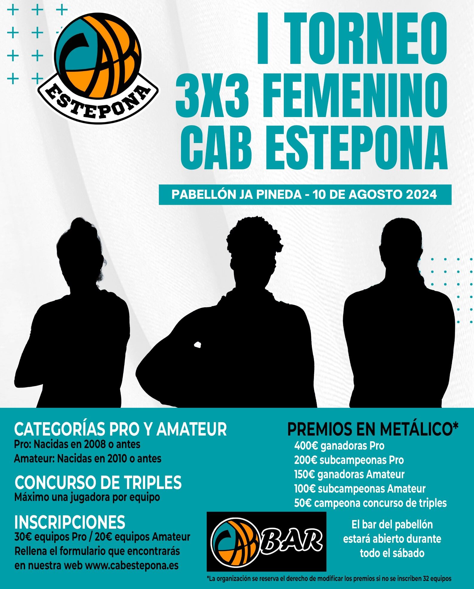 El CAB Estepona organiza un torneo 3x3 de baloncesto femenino el próximo 10 de agosto