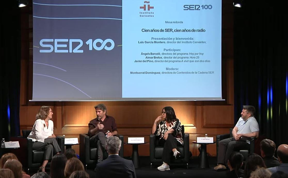 Mesa redonda con la directora de contenidos de la SER, Monserrat Domínguez, y los directores de &#039;Hoy por Hoy&#039;, Ángels Barceló, &#039;Hora 25&#039;, Aimar Bretos, y &#039;A Vivir&#039;, Javier del Pino.