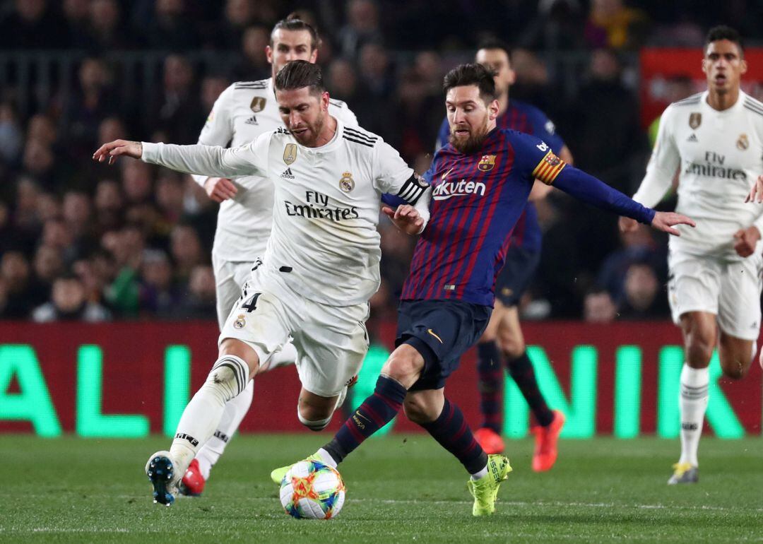 Ramos y Messi volverán a verse las caras tras el choque de semifinales de Copa del miércoles en el que los blaugrana vencieron 0-3.