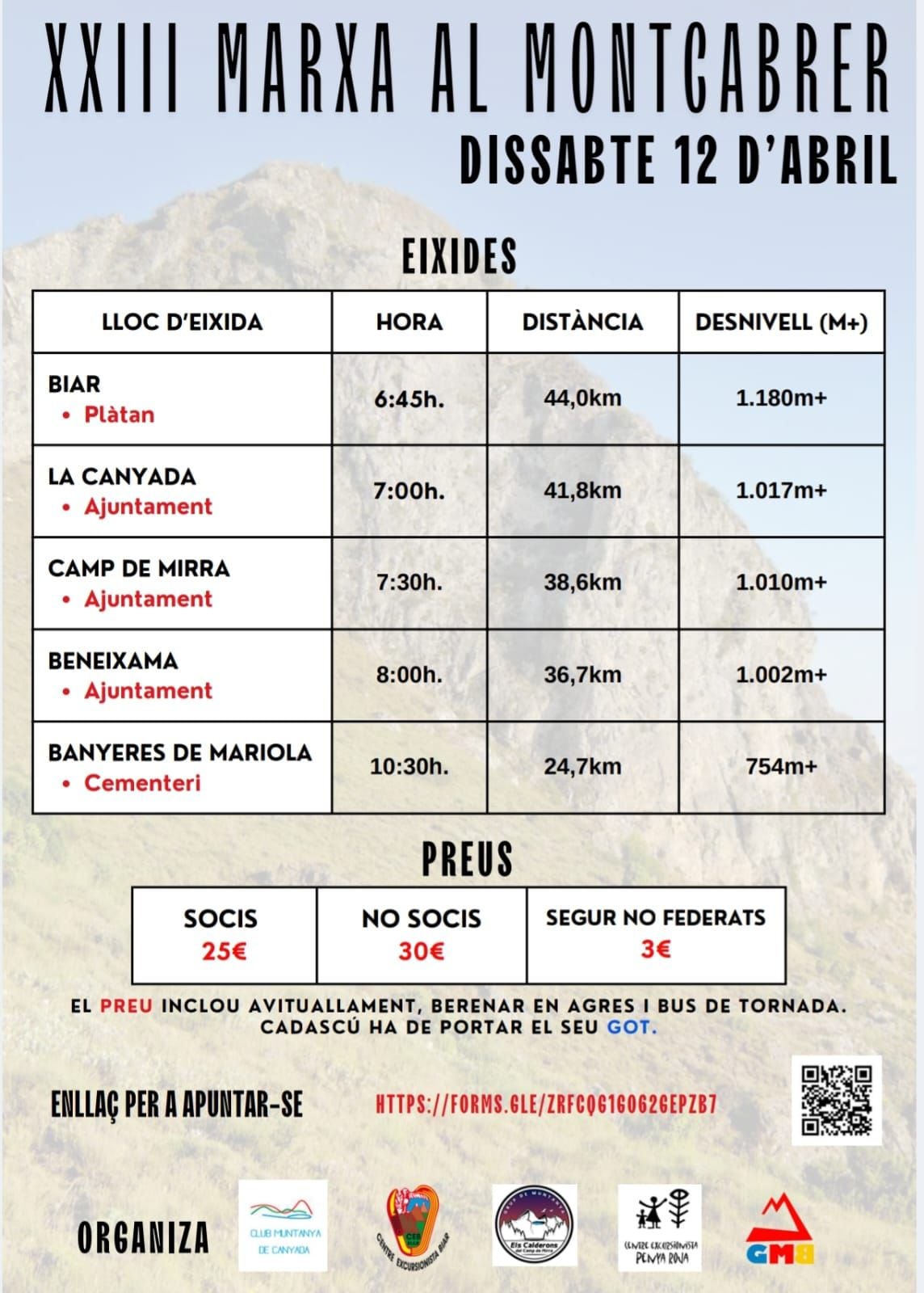 Cartel de la prueba deportiva