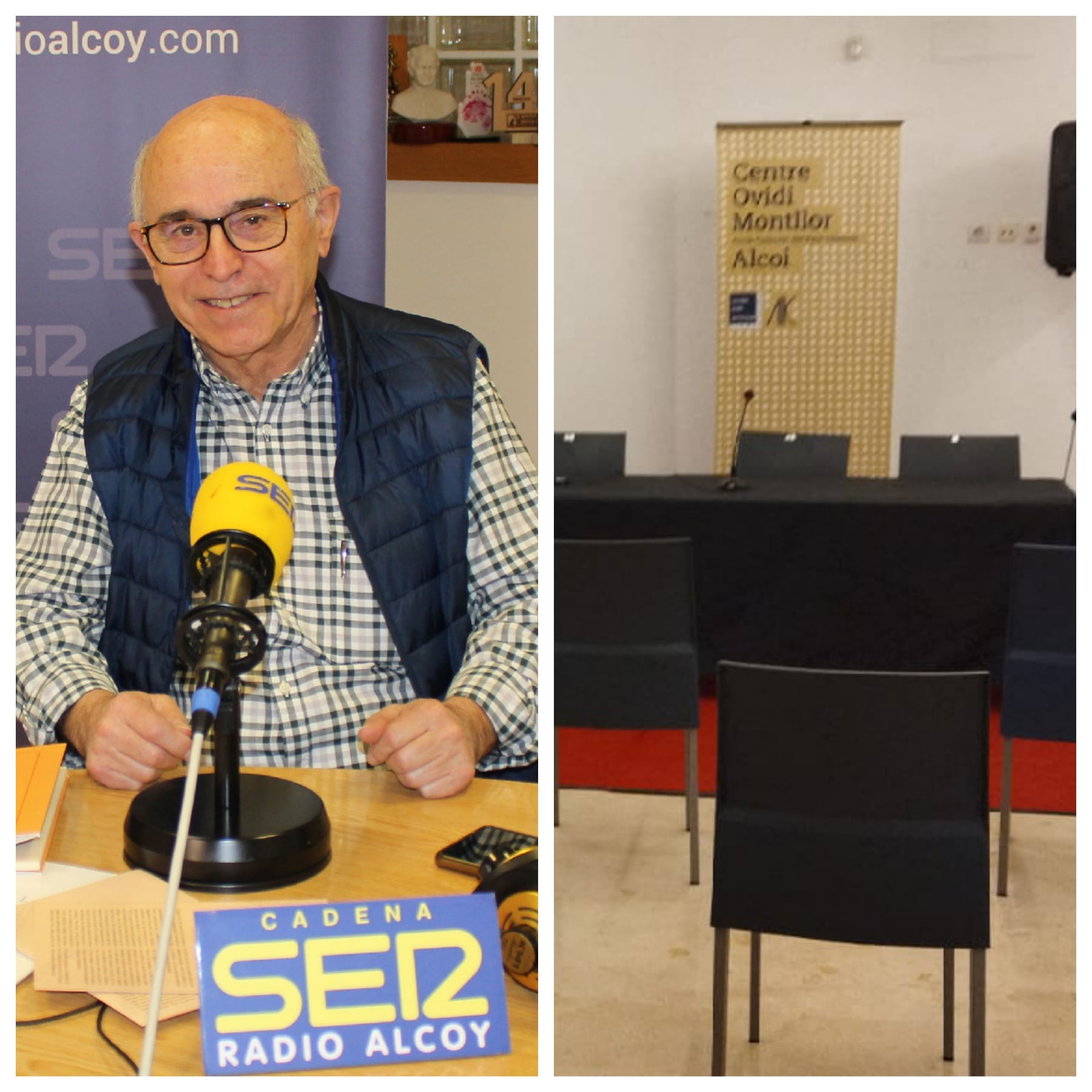 Paco Blay y una imagen del Centre Ovidi Montllor