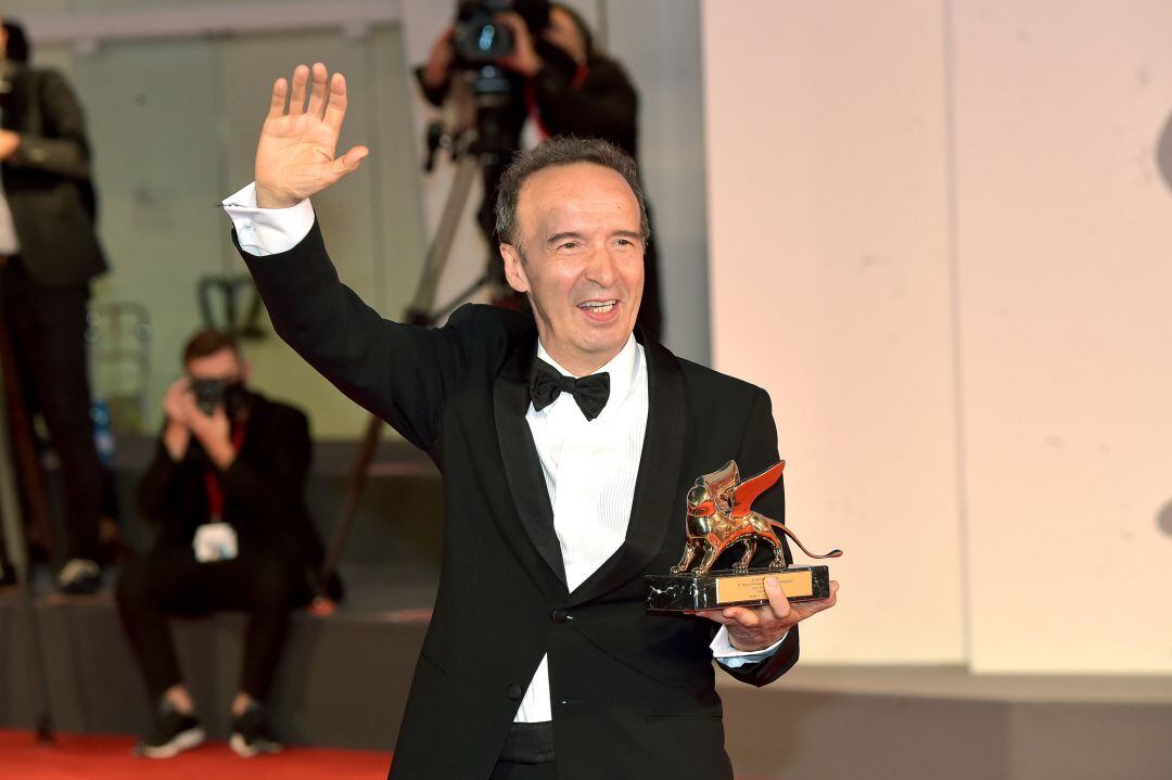 Roberto Benigni en la alfombra roja del Festival de Venecia