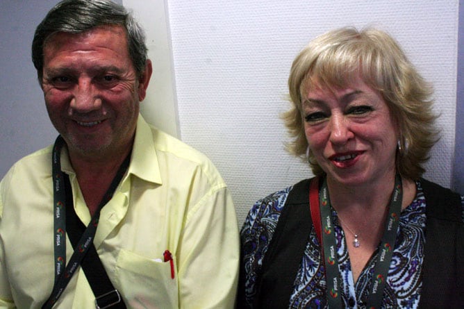 Los padres de David Muñoz, el chef de Diverxo, en los estudios de la Cadena SER.