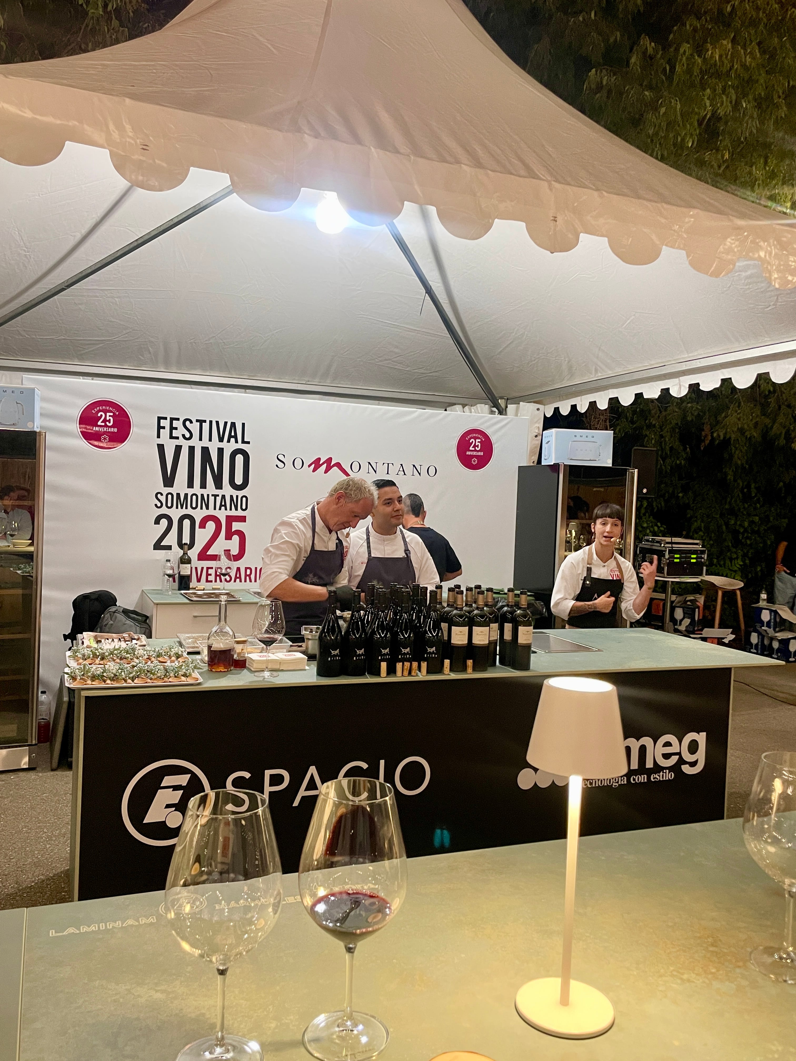 FESTIVAL VINO SOMONTANO 2025 ANIVERSARIO Primer día (Experiencia 25 Aniversario La Era de los Nogales Ansils y Lapaca).