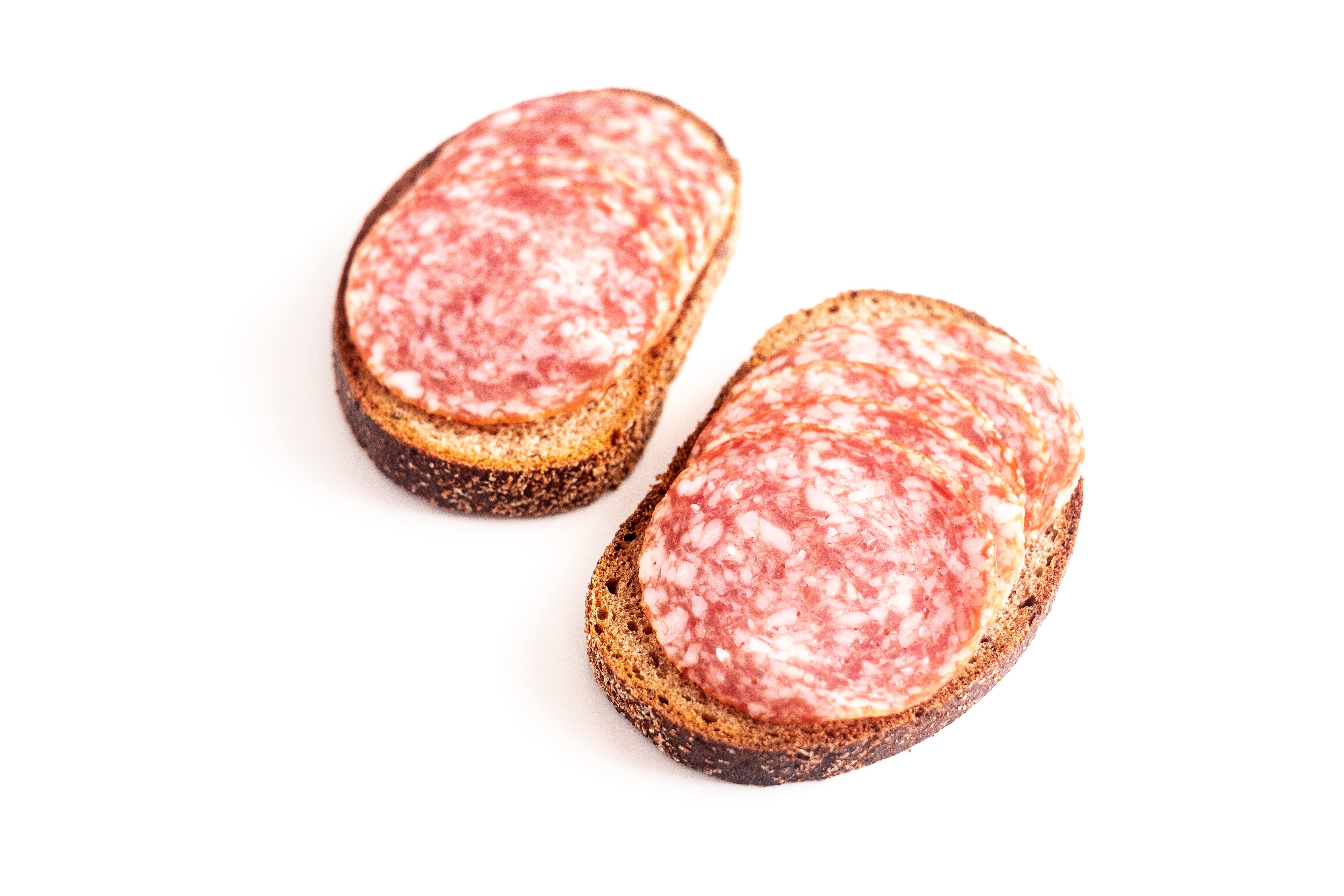 Imagen de archivo de pan y salami