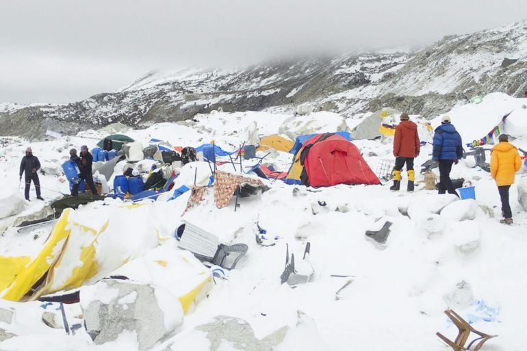 Imagen de un campamento en Nepal.