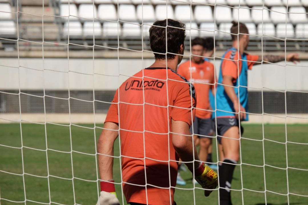 Imagen de un entrenamiento del Real Murcia en la pretemporada 20-21