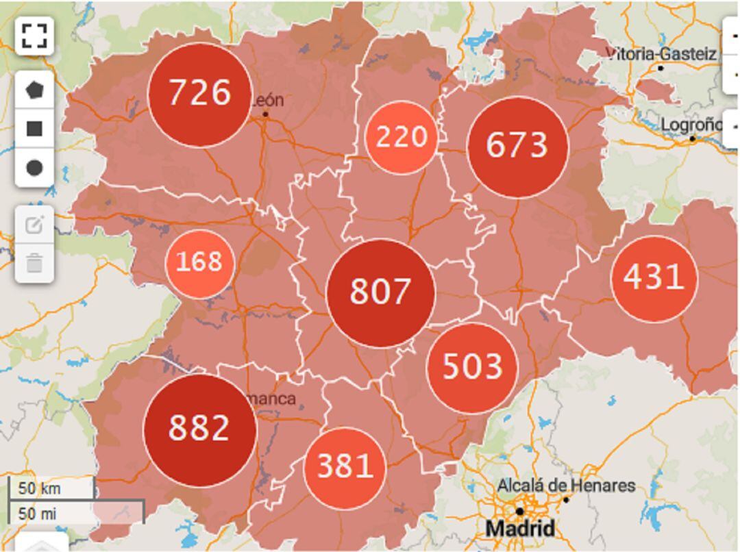 Casos confirmados de coronavirus el sábado 28 de marzo