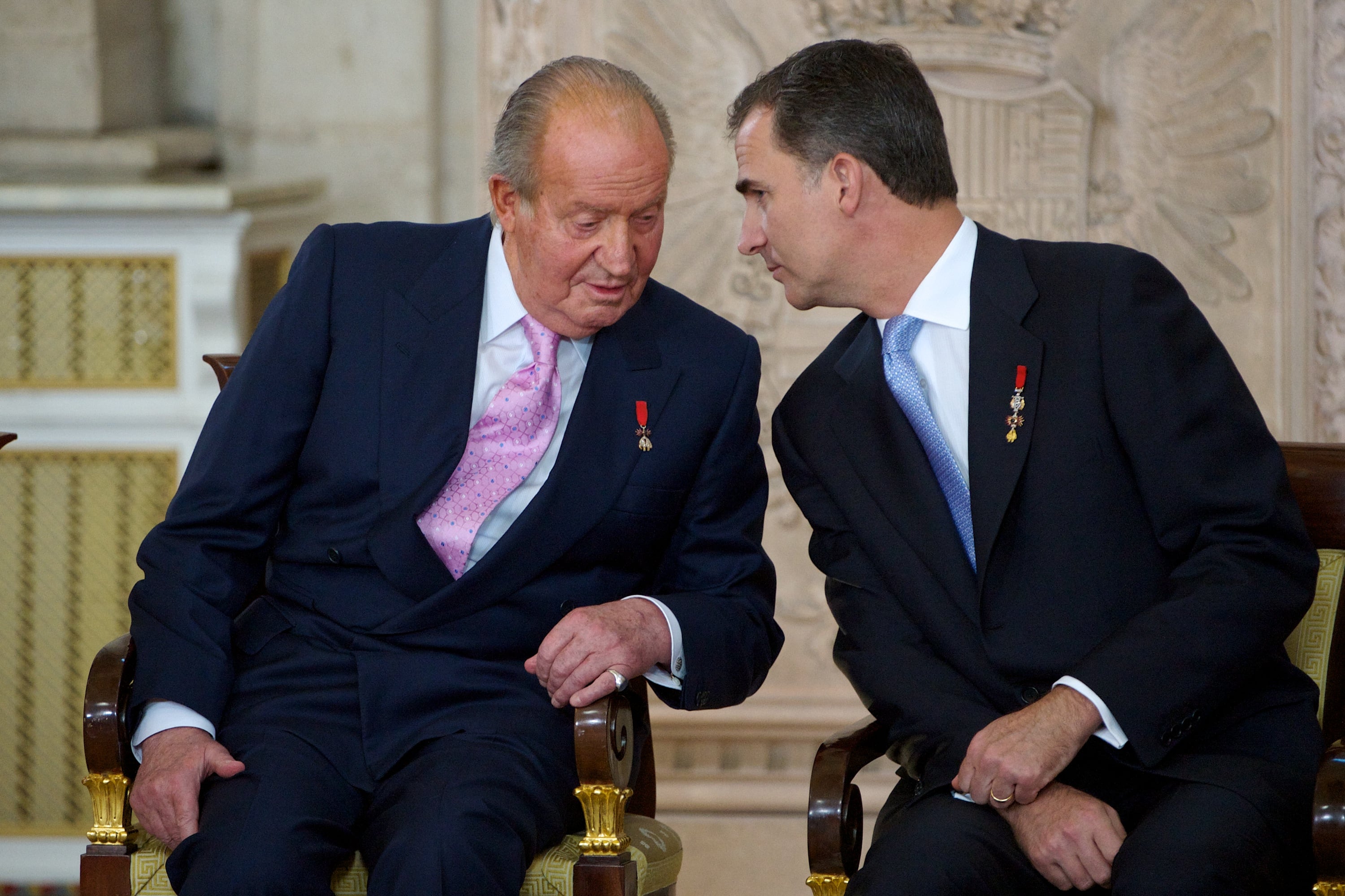 El rey emérito Juan Carlos junto al rey Felipe VI