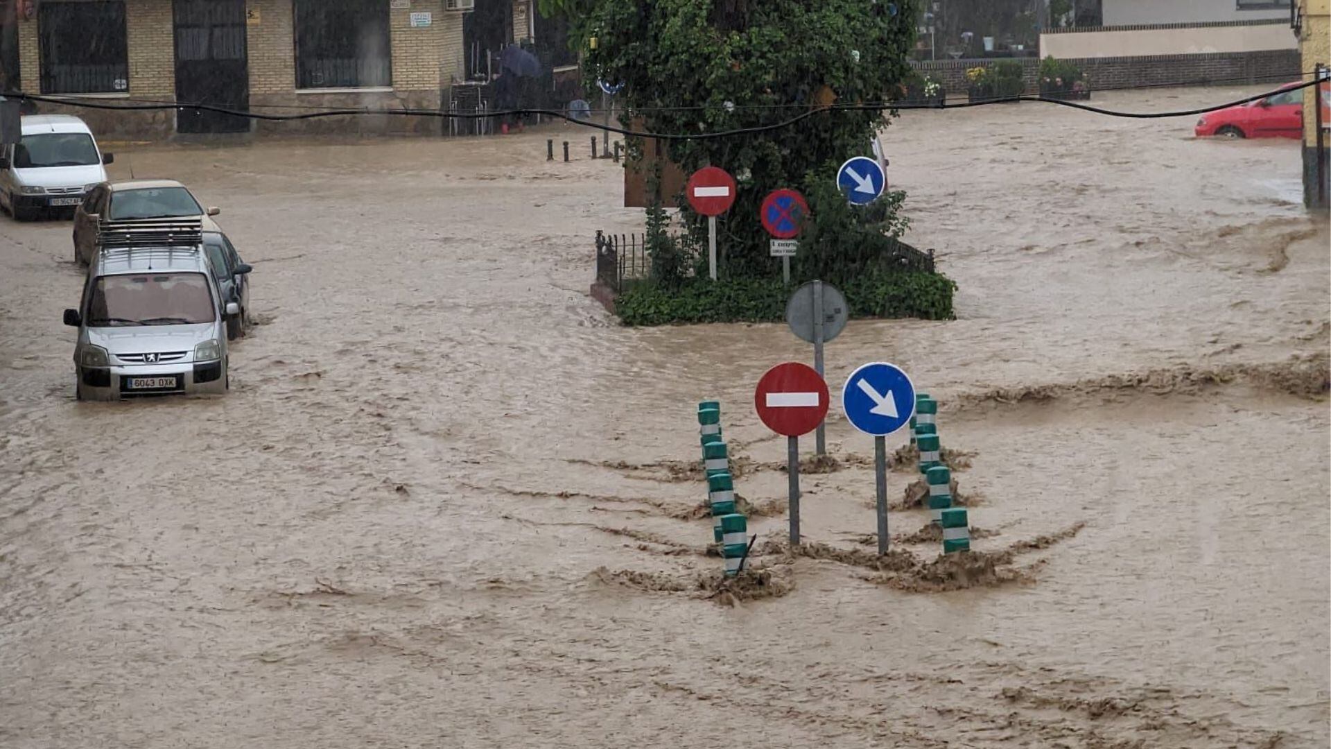 Imagen de la riada de este martes 30 de mayo en Cebolla (Toledo)