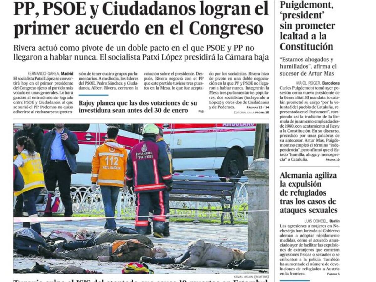 Portadas periódicos 13 de enero de 2016