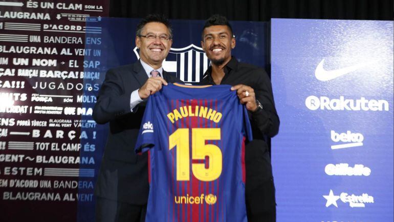 Bartomeu y Paulinho durante la presentación.