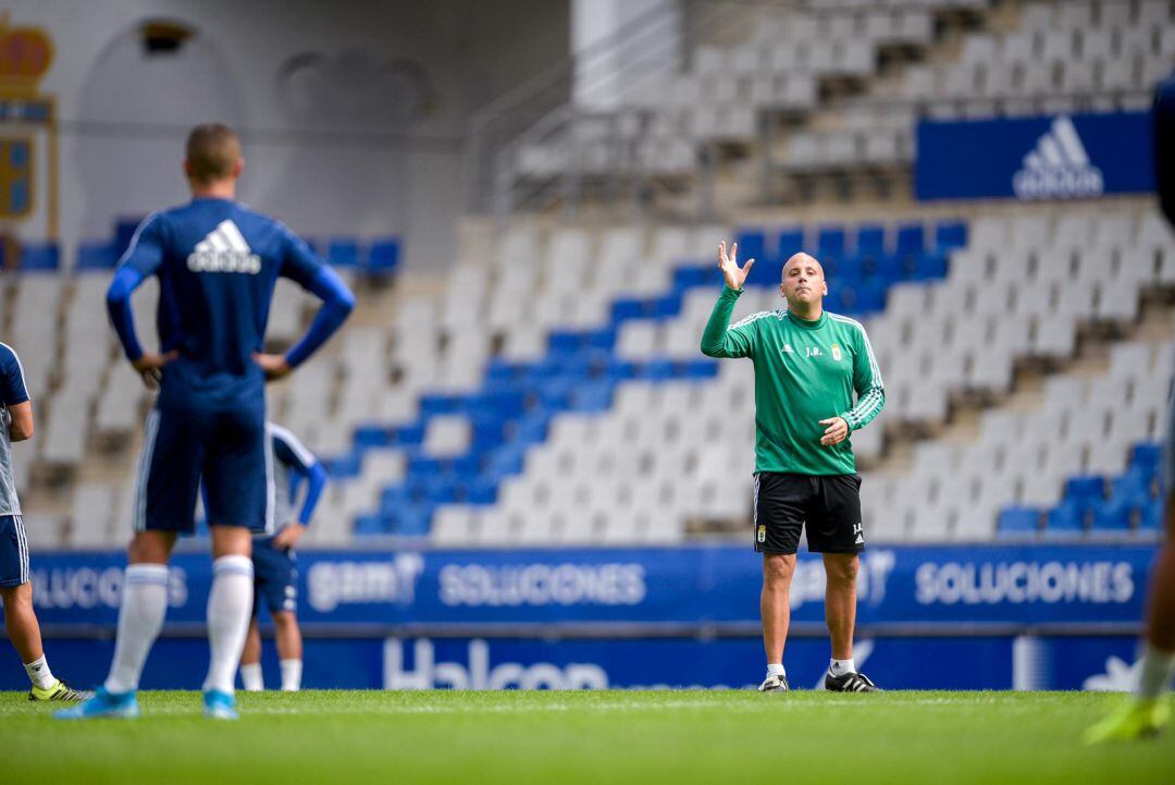 Javi Rozada durante una sesión en el Tartiere