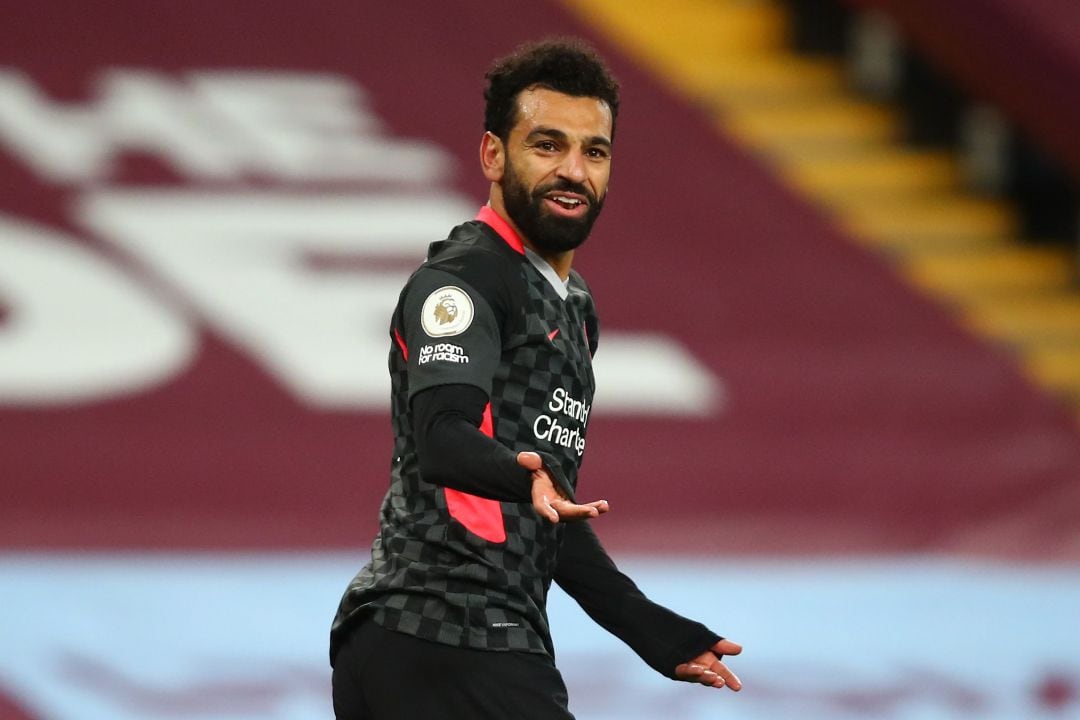 Salah, durante el partido contra el Aston Villa. 