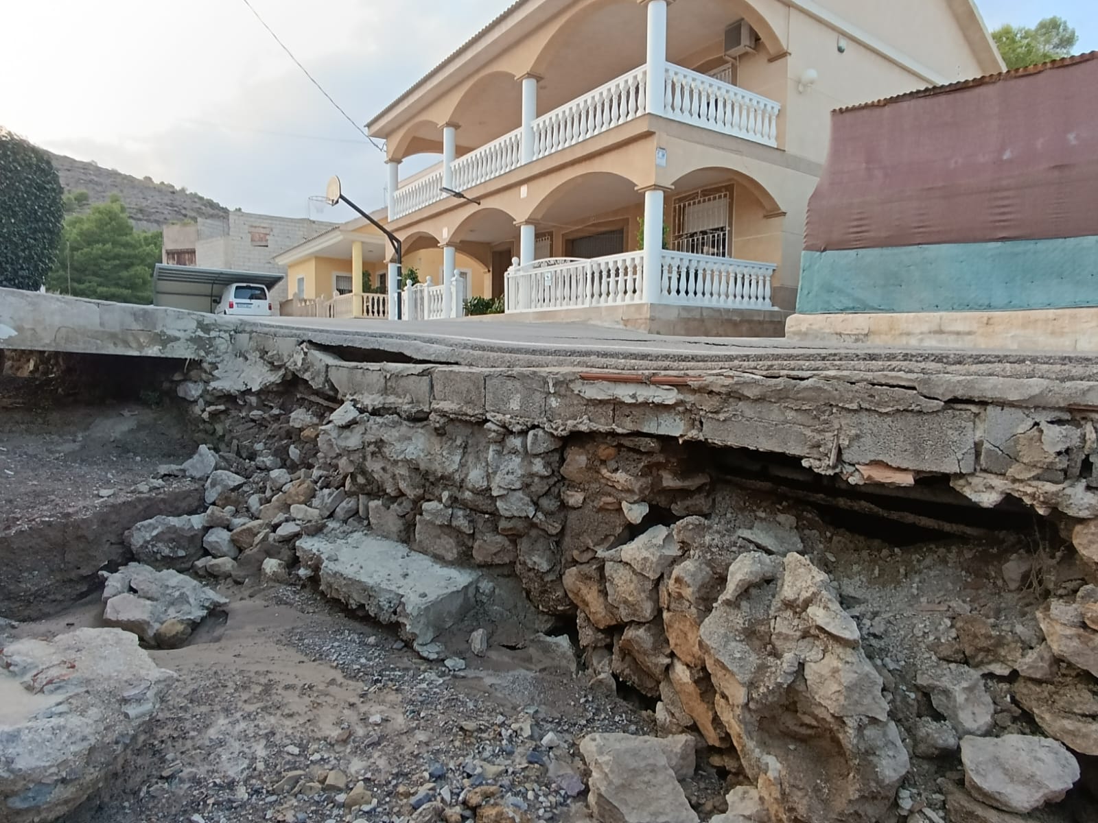 Caminos afectados por las lluvias en Lorca