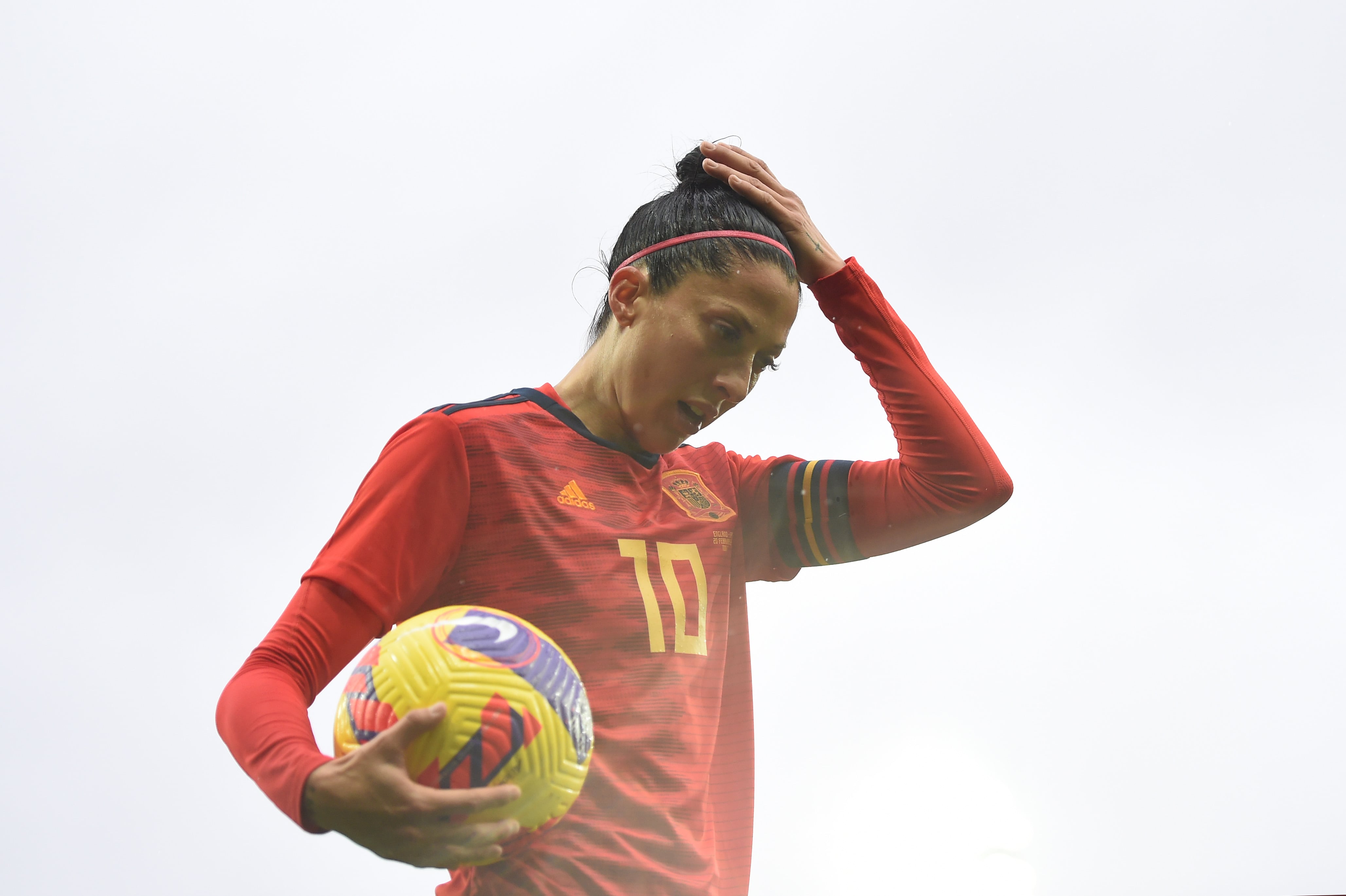 Jenni Hermoso, con la selección española, el pasado mes de febrero.