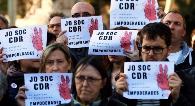 Concentración de apoyo a los CDR en Barcelona