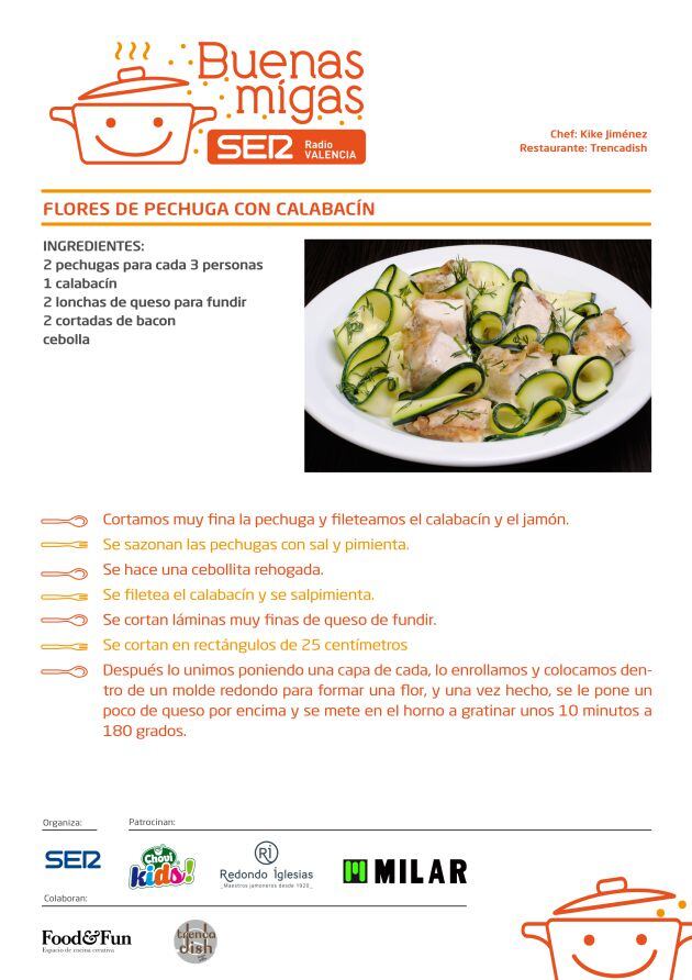 Flores de pechuga con calabación