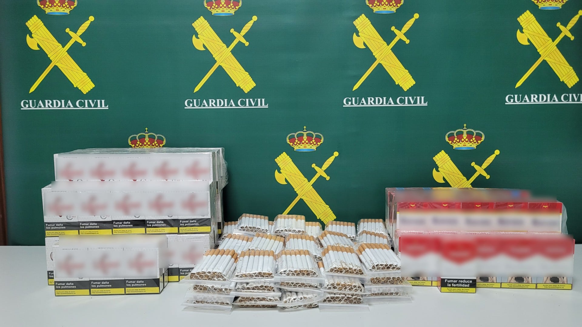 Tabaco incautado por la Guardia Civil en una operación policial en Jaén capital.