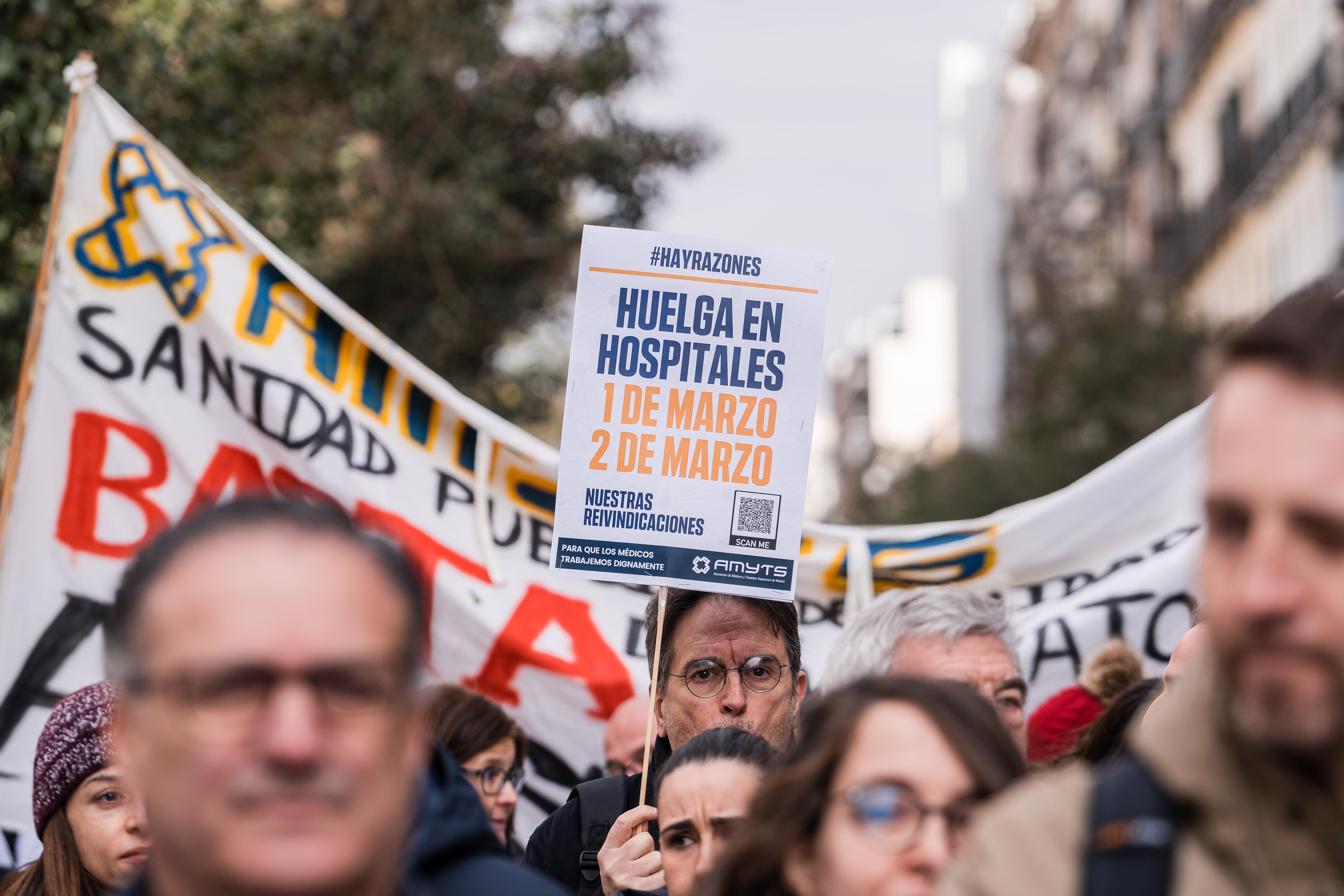 Los facultativos de hospitales del Servicio Madrileño de Salud (Sermas) han arrancado este miércoles dos días de paros,