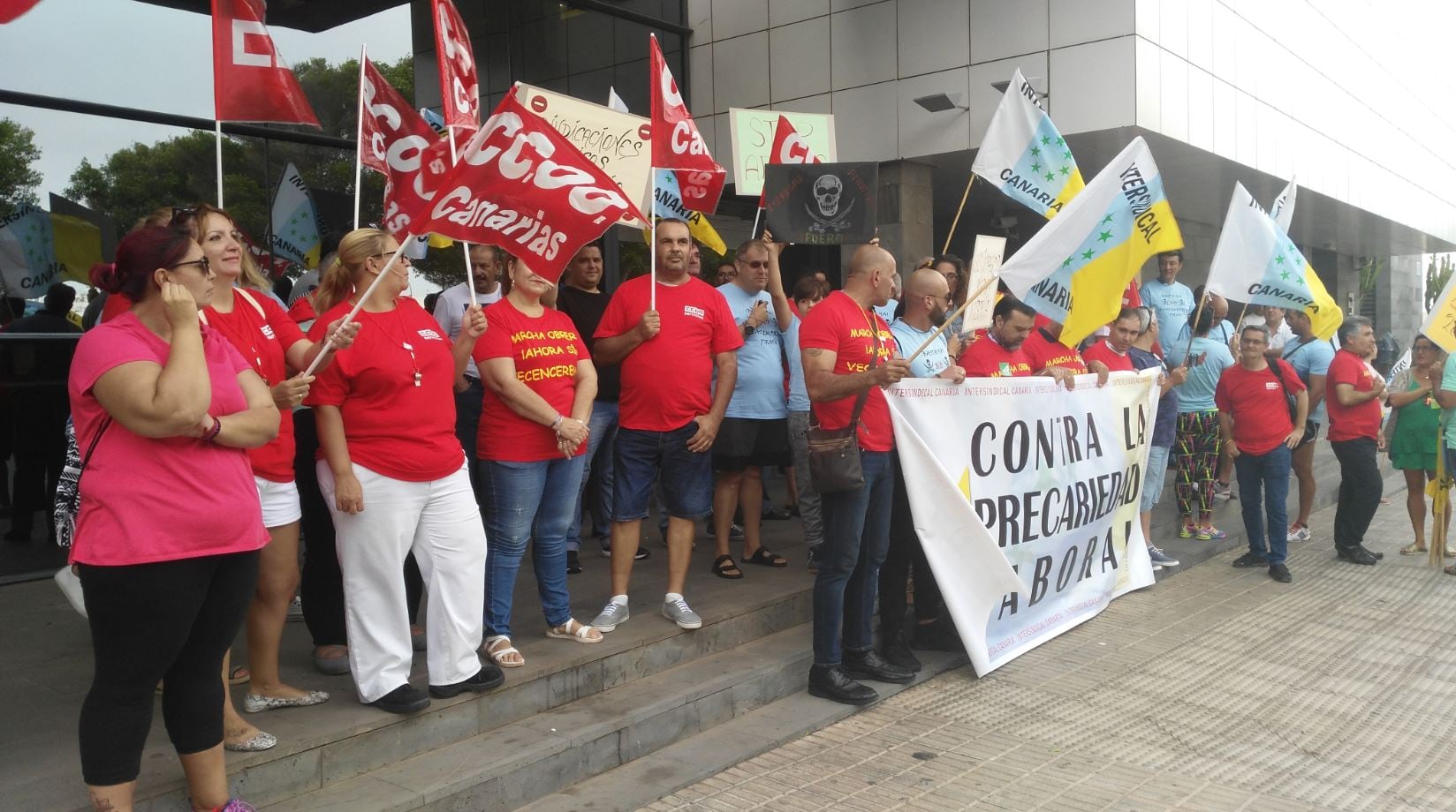 Imagen de archivo de protestas de Vigilantes de Seguridad en los Juzgados de Arrecife.