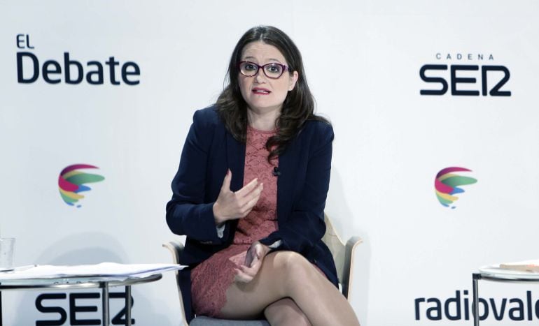 Monica Oltra en El Debate electoral de la SER como candidata por Compromís (foto de archivo)