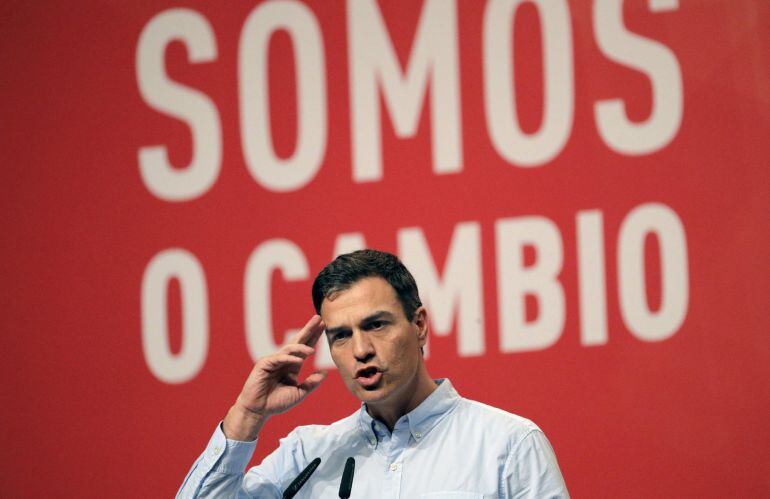 El secretario general del PSOE, Pedro Sánchez, durante su intervención el acto de clausura el XIII Congreso del PSdeG