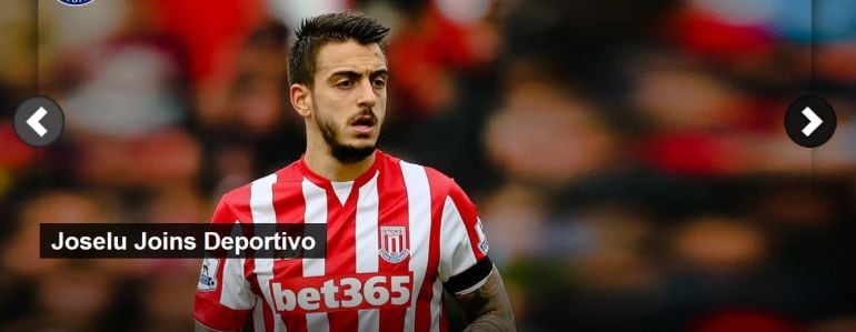 Web de Stoke City que informa de la salida de Joselu.