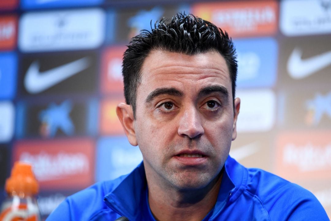 Xavi Hernández en rueda de prensa