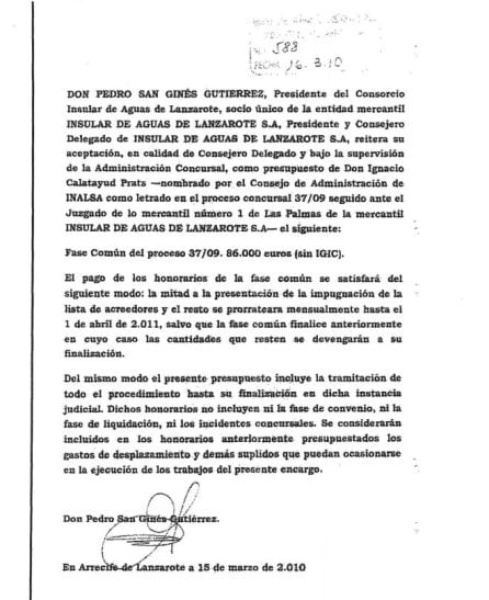 Informe realizado por el administrador judicial (parte 3).