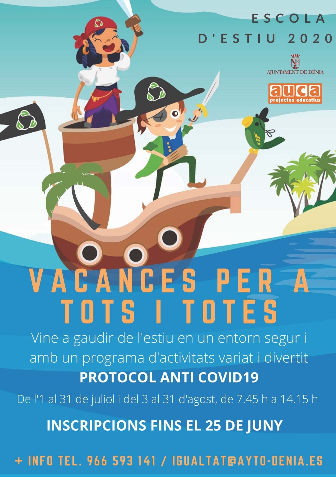 Cartel del programa &#039;Vacances per a tots i totes&#039; 2020.