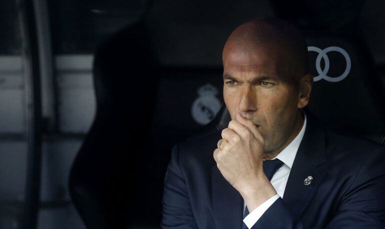 Zidane durante el partido del Real Madrid ante el Leganés 