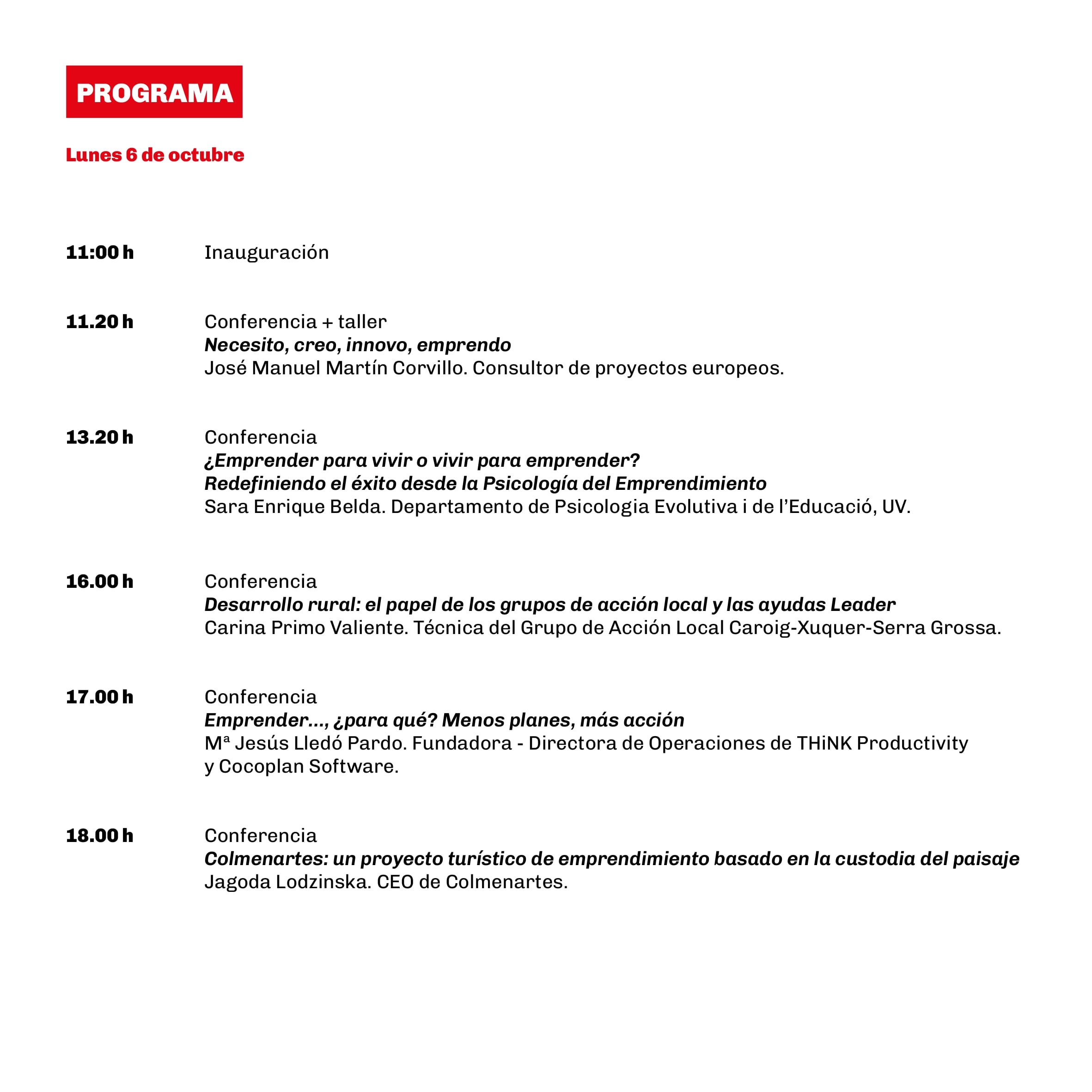 Programación lunes 6 de enero. Fuente: UV