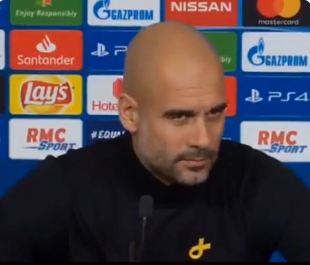 La cara de Guardiola tras la pregunta