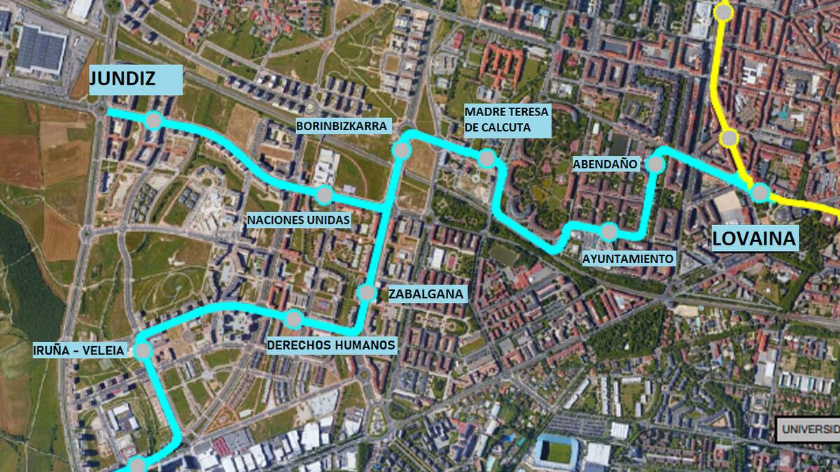 El tranvía a Zabalgana pasará por Adriano VI y descarta la Plaza Gerardo Armesto