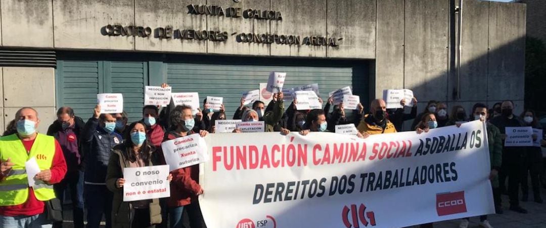 Concentración de los trabajadores de Palavea