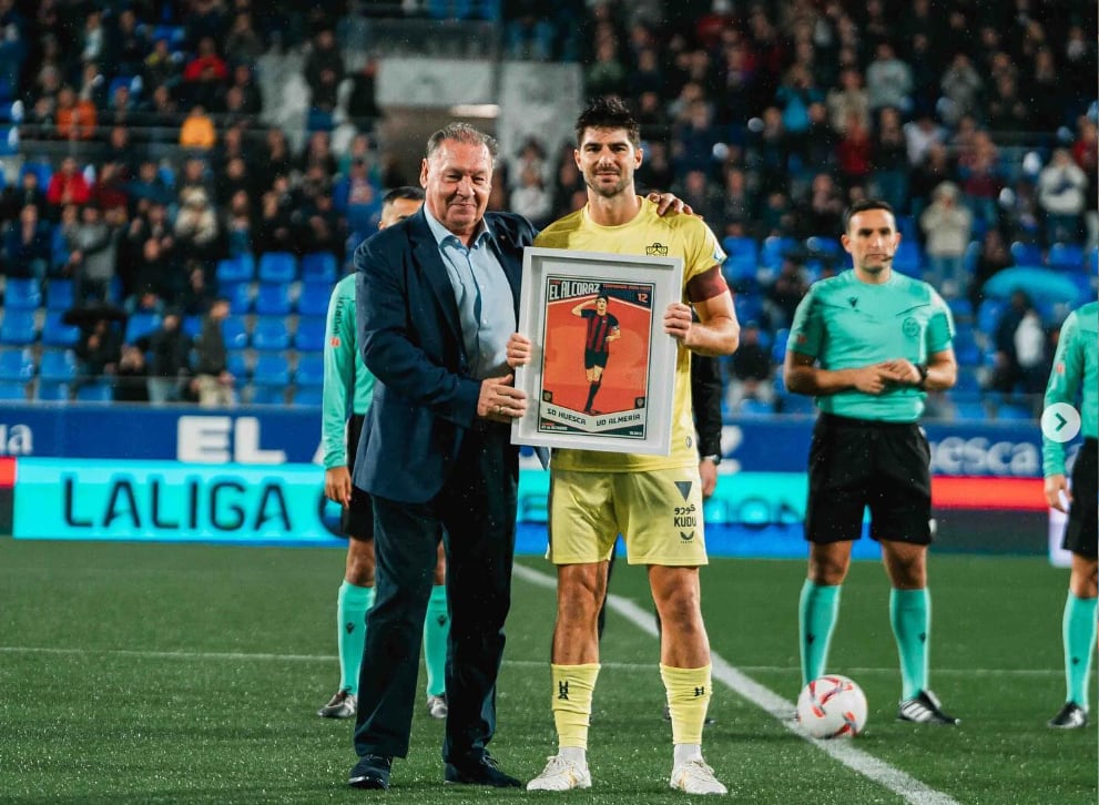 Gonzalo Melero en el partido ante el Huesca.